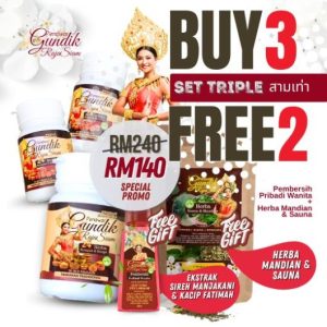 3 PGRS + FREE 1 FEMININE WASH + FREE 1 HERBA MANDIAN SAUNA + 4 PKSTRA
